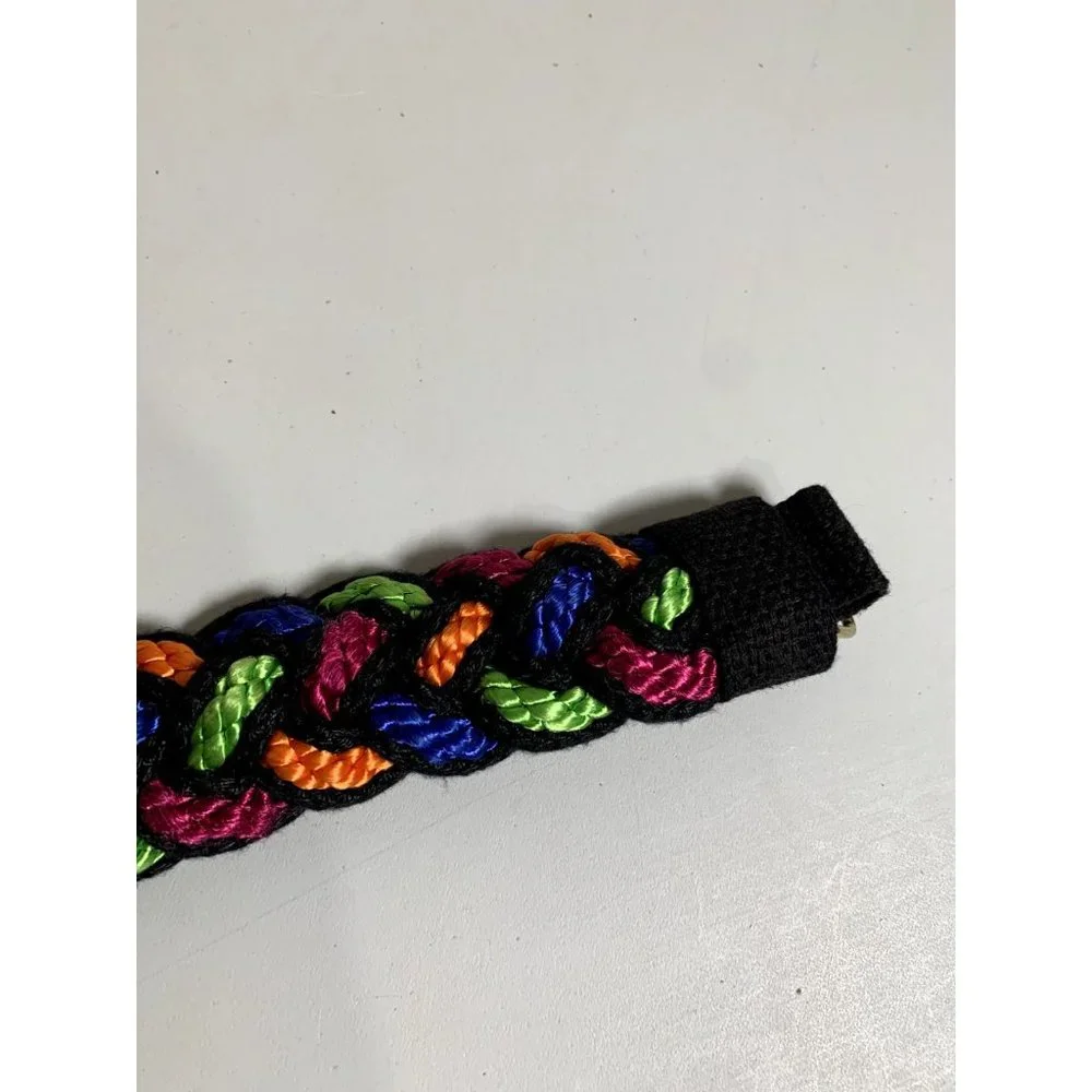 Vintage Statement Belt‎ Braided Womens Colorful 90s Strap Waist Retro